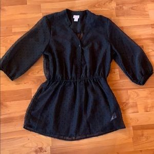 Sheer Black Peplum Top